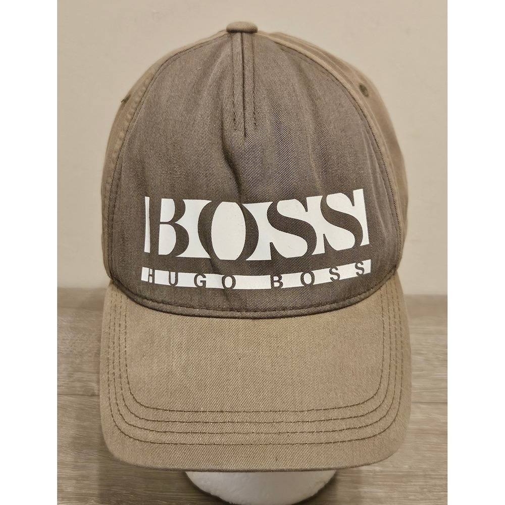 Hugo Boss Mens Cap Baseball Hat Green Logo Adjustable Strap